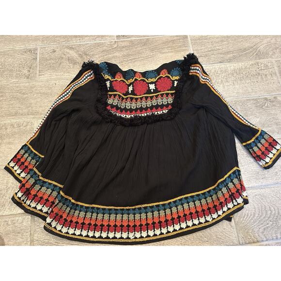 Zara Trafaluc Jacket Women's M Floral Embroidery Colorful Boho Style EUC - Picture 4 of 7